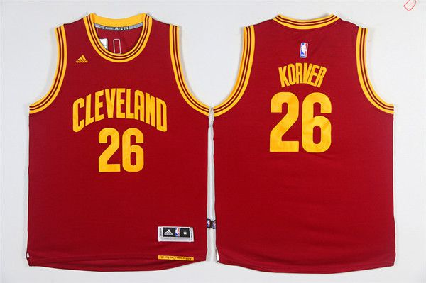 Men NBA Cleveland Cavaliers 26 Korver Red Game Jerseys